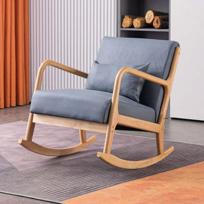 Minimalist Shake Bend Tech Fabric Wood Accent Chair