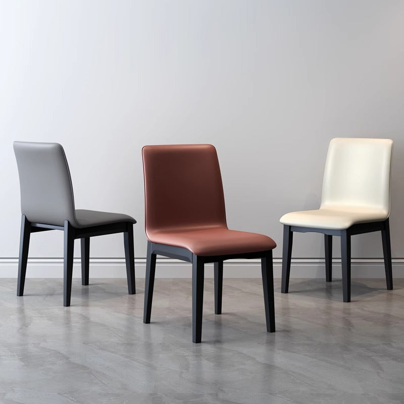 Modern Tech Fabric Rubberwood Dining Chair