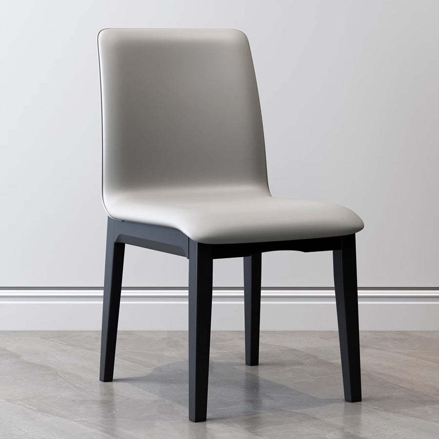 Modern Tech Fabric Rubberwood Dining Chair — Copper Color / Light Gray