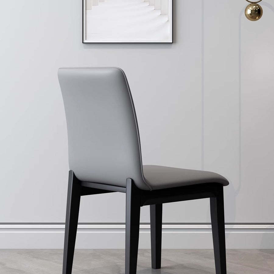 Modern Tech Fabric Rubberwood Dining Chair — Copper Color / Orange