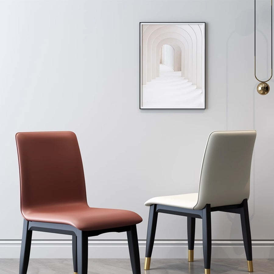 Modern Tech Fabric Rubberwood Dining Chair — Black / Brown