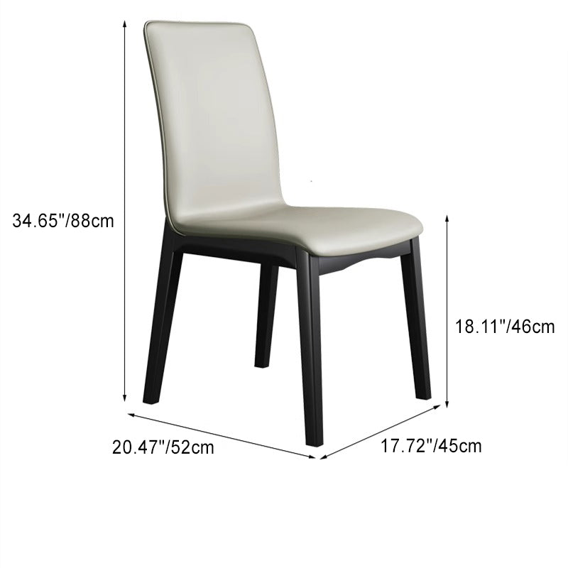 Modern Tech Fabric Rubberwood Dining Chair — Black / Orange
