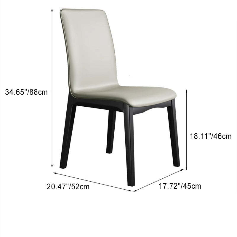 Modern Tech Fabric Rubberwood Dining Chair — Black / Orange