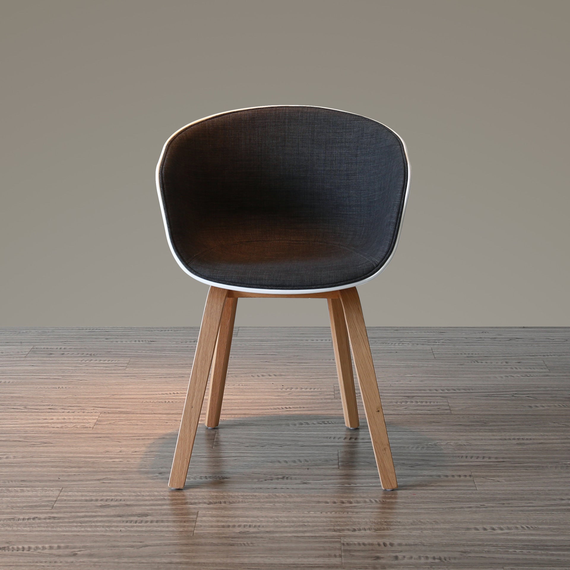 Scandinavian Curved Half Wrap Wood Dining Chair