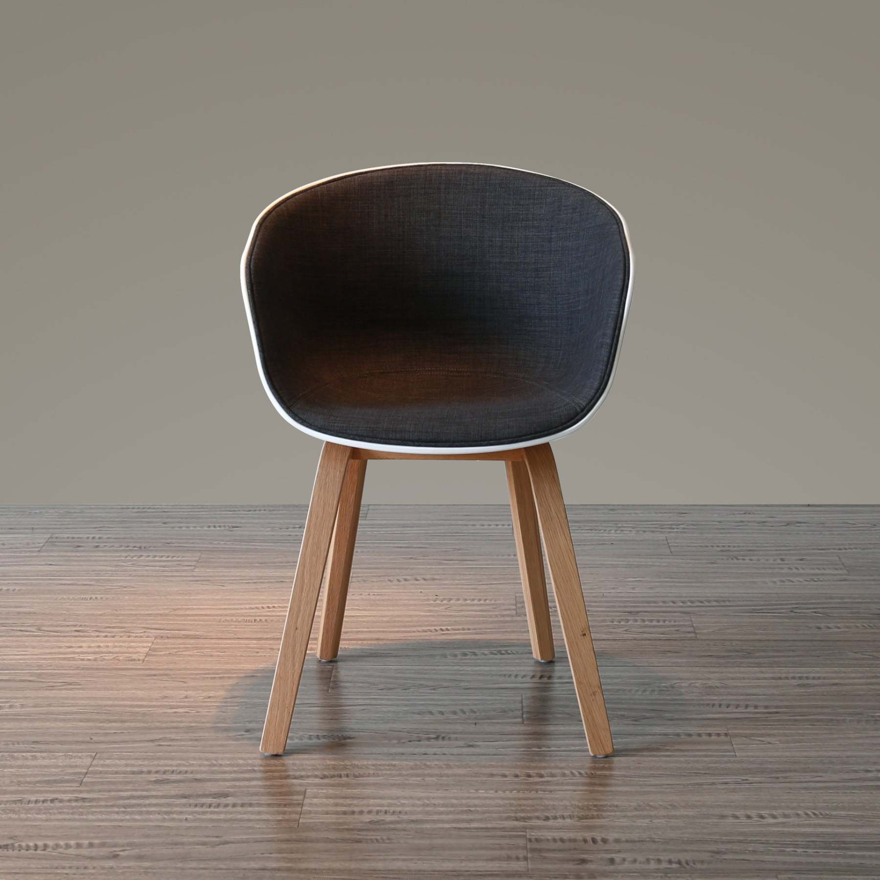 Scandinavian Curved Half Wrap Wood Dining Chair