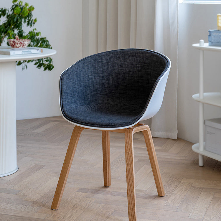 Scandinavian Curved Half Wrap Wood Dining Chair