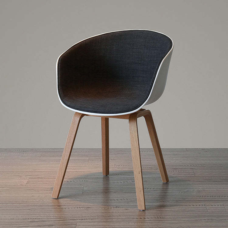 Gray wood fabric linen wrap half dining chairs & benches - nordic