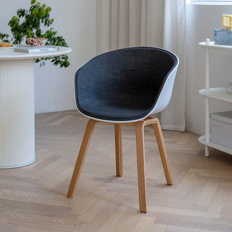 Scandinavian Curved Half Wrap Wood Dining Chair