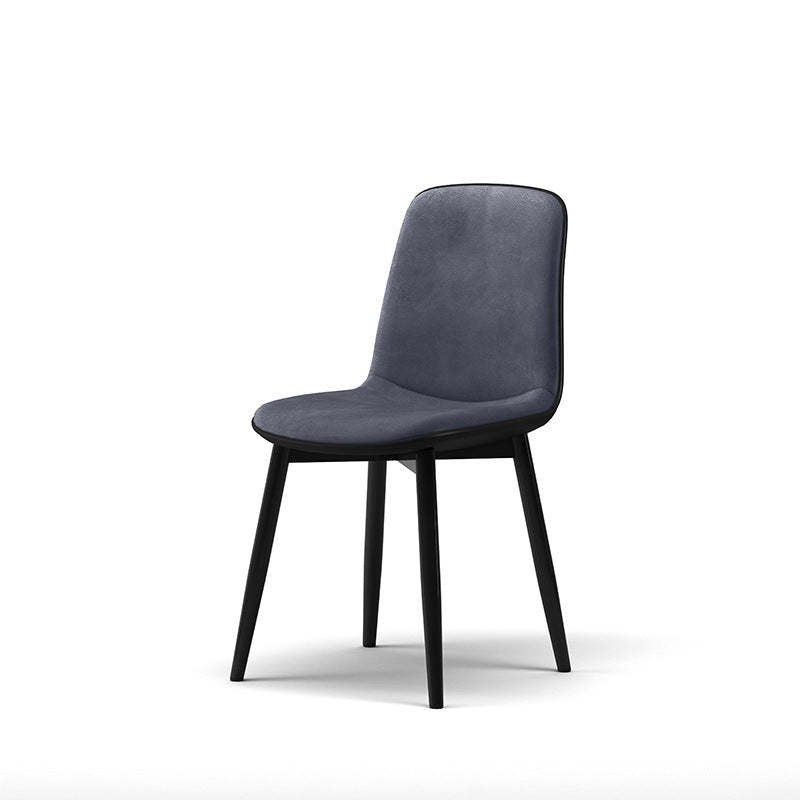 Scandinavian Recessed Tech Fabric Metal Dining Chair
