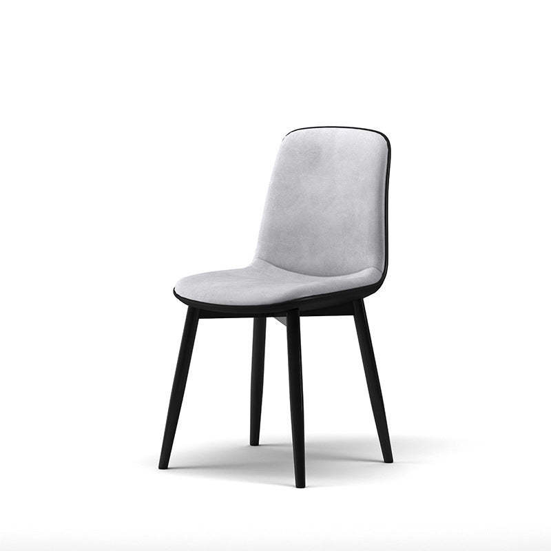 Scandinavian Recessed Tech Fabric Metal Dining Chair