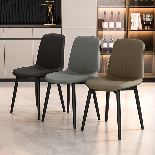 Scandinavian Recessed Tech Fabric Metal Dining Chair