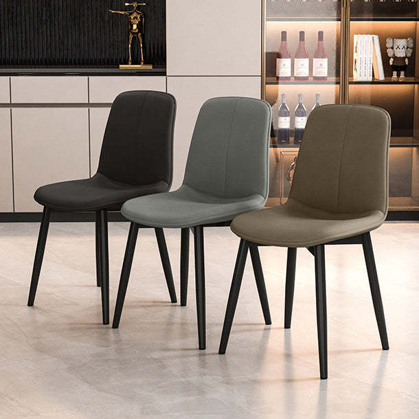 Scandinavian Recessed Tech Fabric Metal Dining Chair — Silver & Tech Fabric