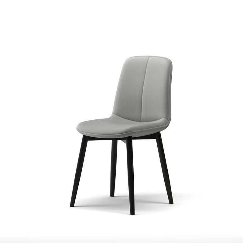 Scandinavian Recessed Tech Fabric Metal Dining Chair