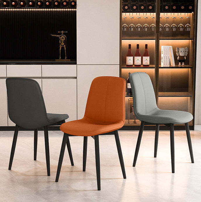 Scandinavian Recessed Tech Fabric Metal Dining Chair