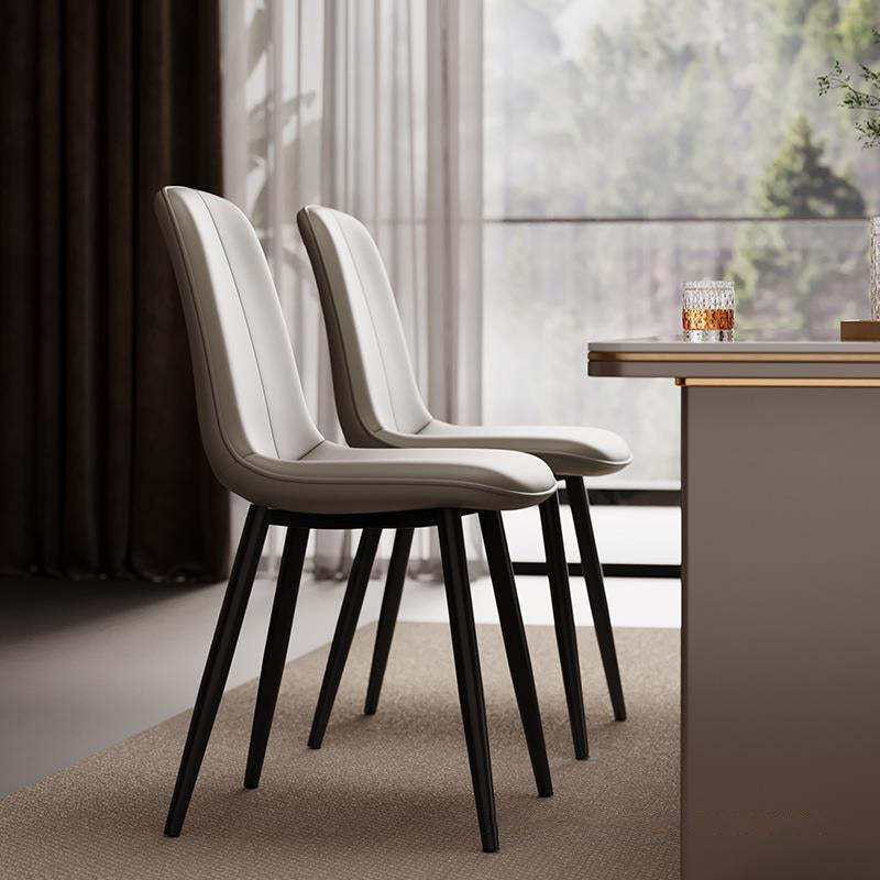 Scandinavian Recessed Tech Fabric Metal Dining Chair