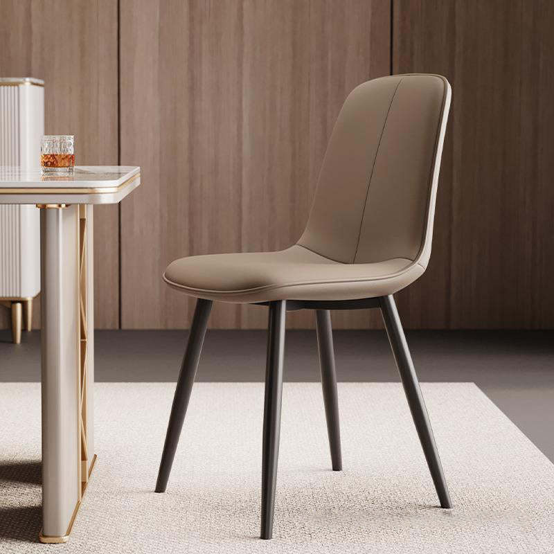 Scandinavian Recessed Tech Fabric Metal Dining Chair