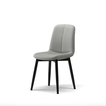 Scandinavian Recessed Tech Fabric Metal Dining Chair