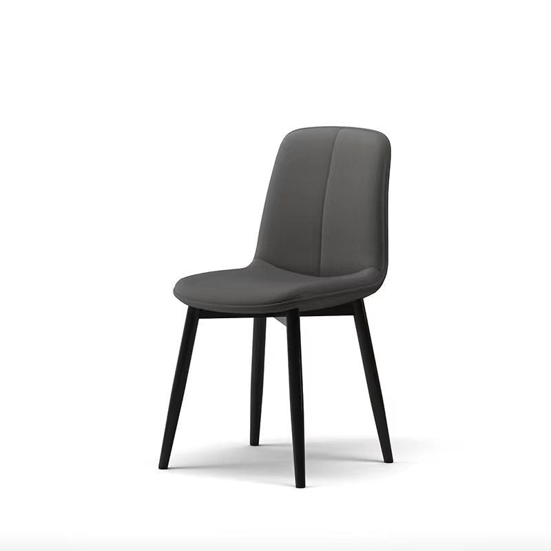 Scandinavian Recessed Tech Fabric Metal Dining Chair