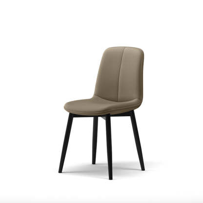 Scandinavian Recessed Tech Fabric Metal Dining Chair