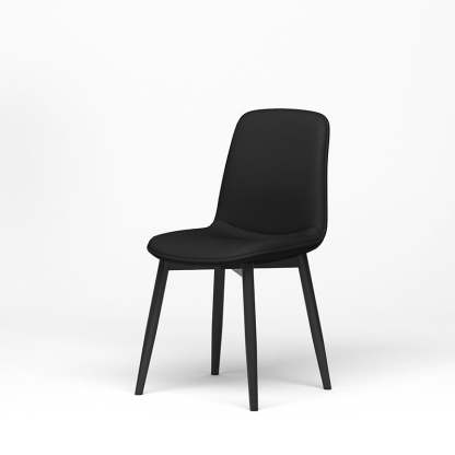 Scandinavian Recessed Tech Fabric Metal Dining Chair