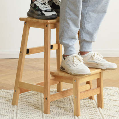 Minimalist Folding Solid Wood Shoe Stool