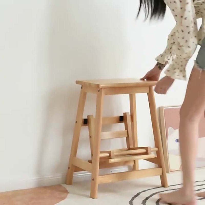 Minimalist Folding Solid Wood Shoe Stool