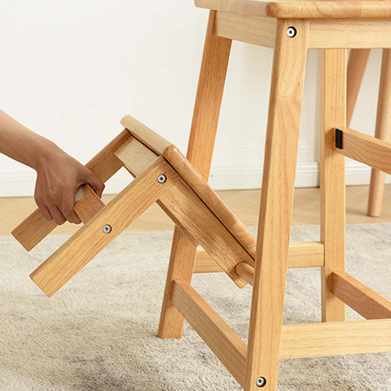Minimalist Folding Solid Wood Shoe Stool