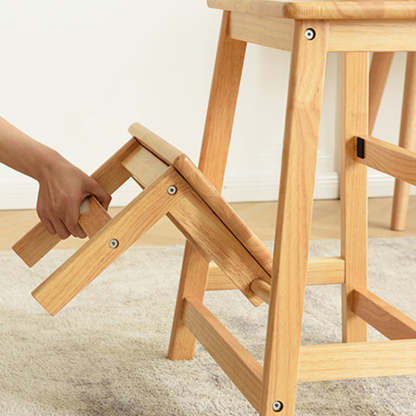 Minimalist Folding Solid Wood Shoe Stool
