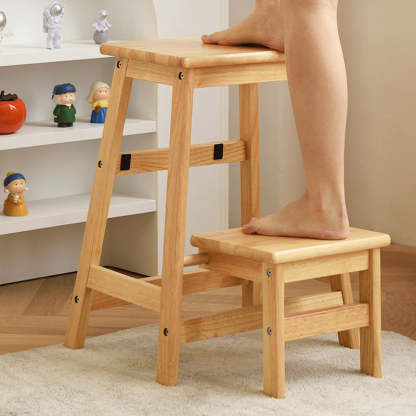 Minimalist Folding Solid Wood Shoe Stool