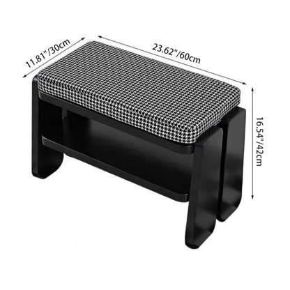Minimalist Curved Fabric Wood Shoe Bench