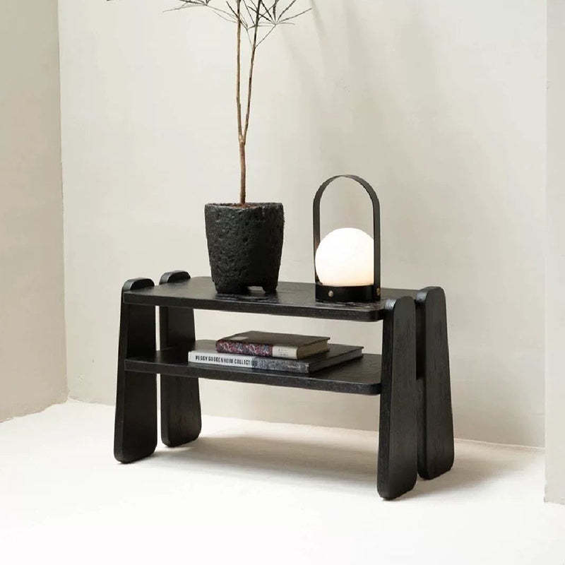 Minimalist Curved Fabric Wood Shoe Bench