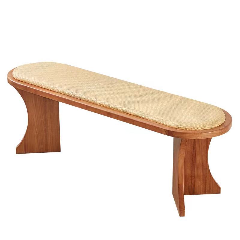 Scandinavian Oval Leather Shoe Bench Low Stool