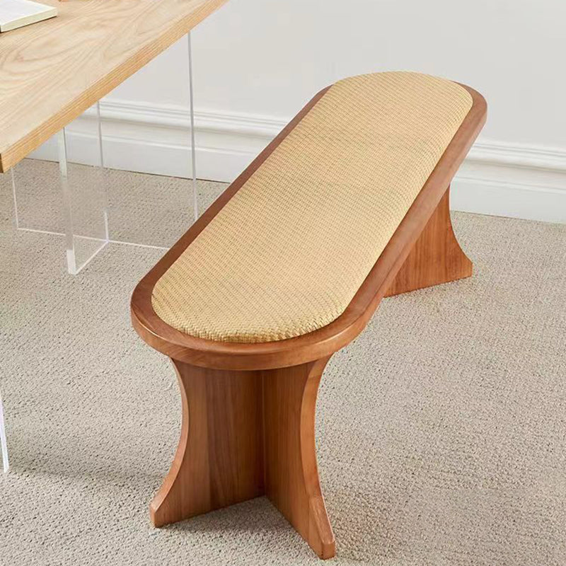 Scandinavian Oval Leather Shoe Bench Low Stool