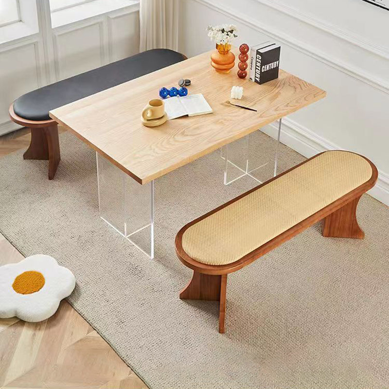 Scandinavian Oval Leather Shoe Bench Low Stool