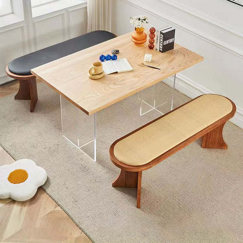 Scandinavian Oval Leather Shoe Bench Low Stool