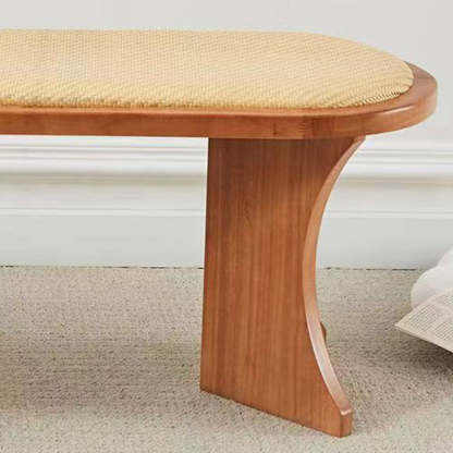 Scandinavian Oval Leather Shoe Bench Low Stool