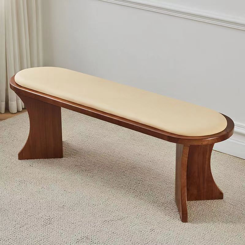 Nordic shoe oval walnut low stools, Lighom — Rattan