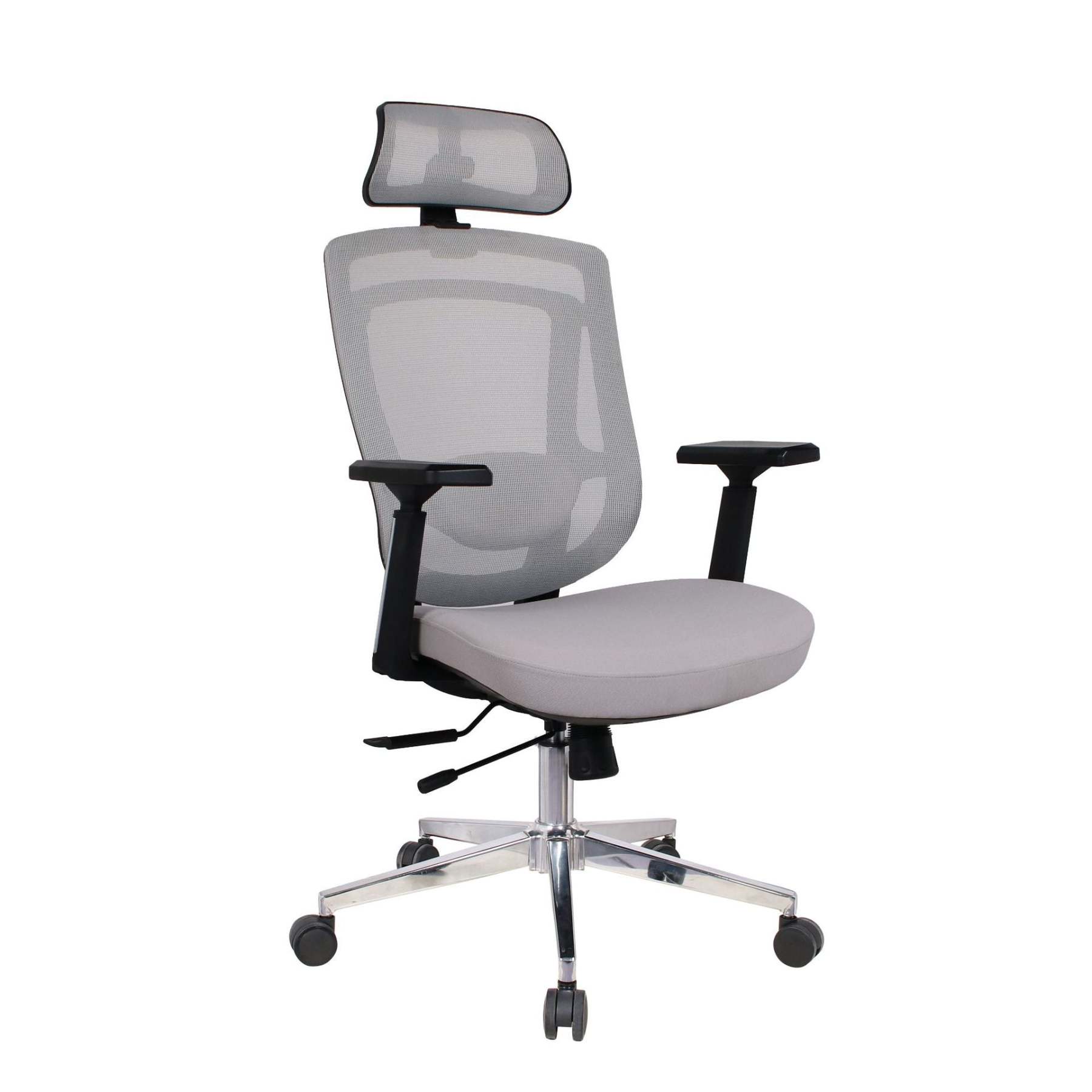 Modern Curved Mesh Metal Reclining Desk Chair with Headrest