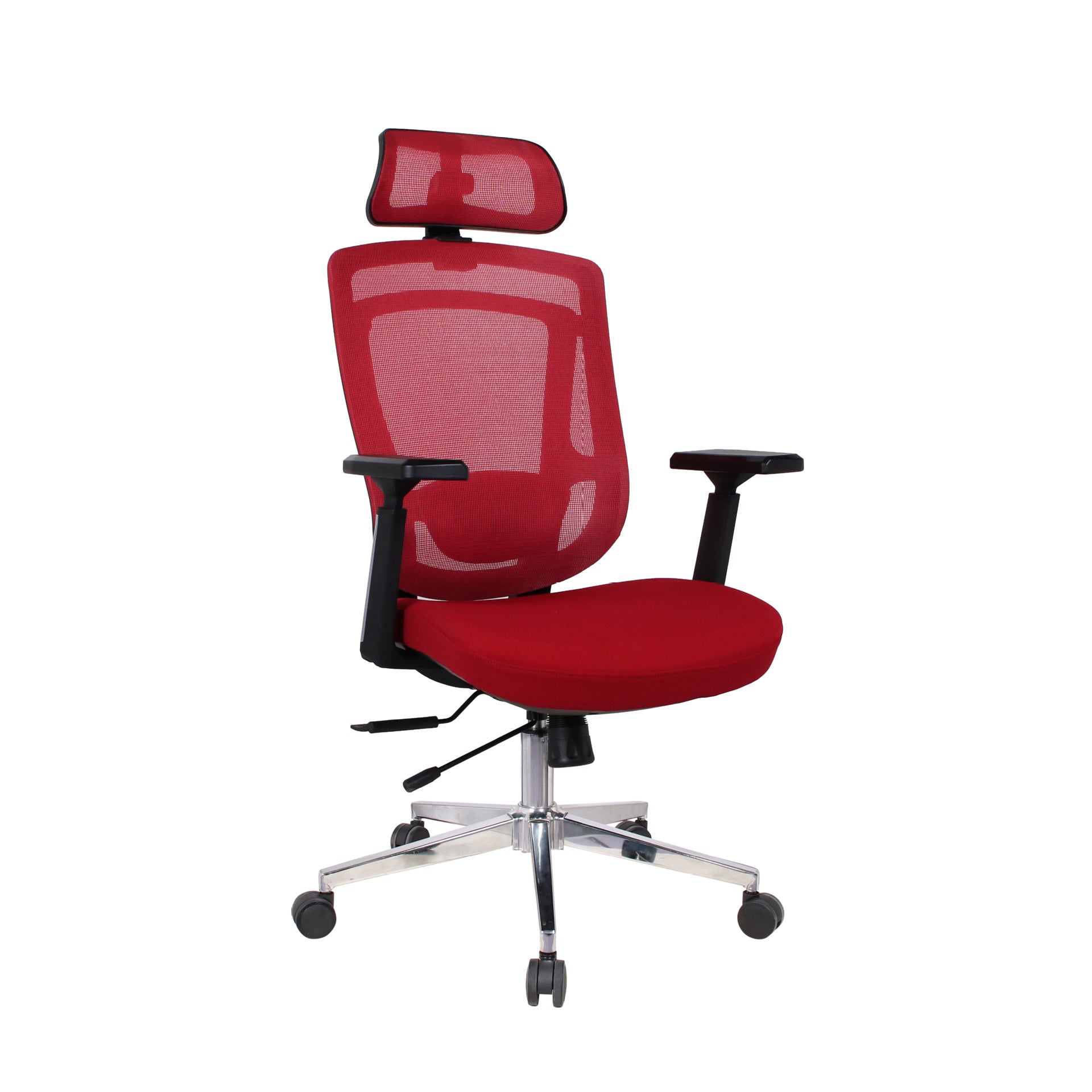 Modern Curved Mesh Metal Reclining Desk Chair with Headrest