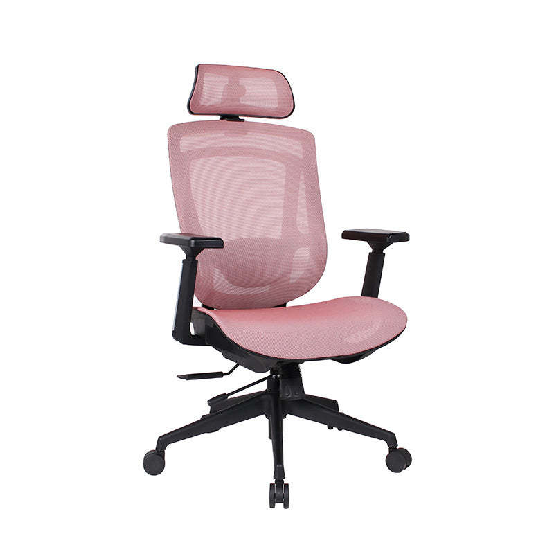 Modern Curved Mesh Metal Reclining Desk Chair with Headrest
