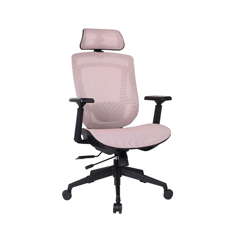 Modern Curved Mesh Metal Reclining Desk Chair with Headrest
