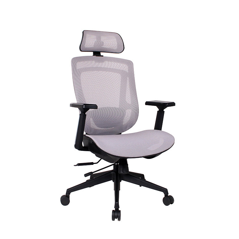 Modern Curved Mesh Metal Reclining Desk Chair with Headrest