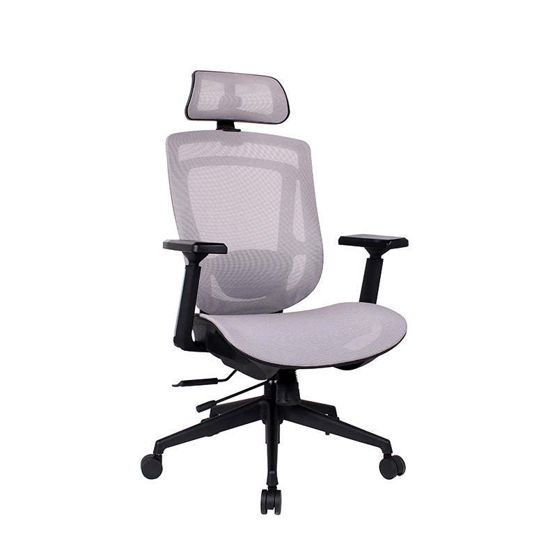 Modern Curved Mesh Metal Reclining Desk Chair with Headrest