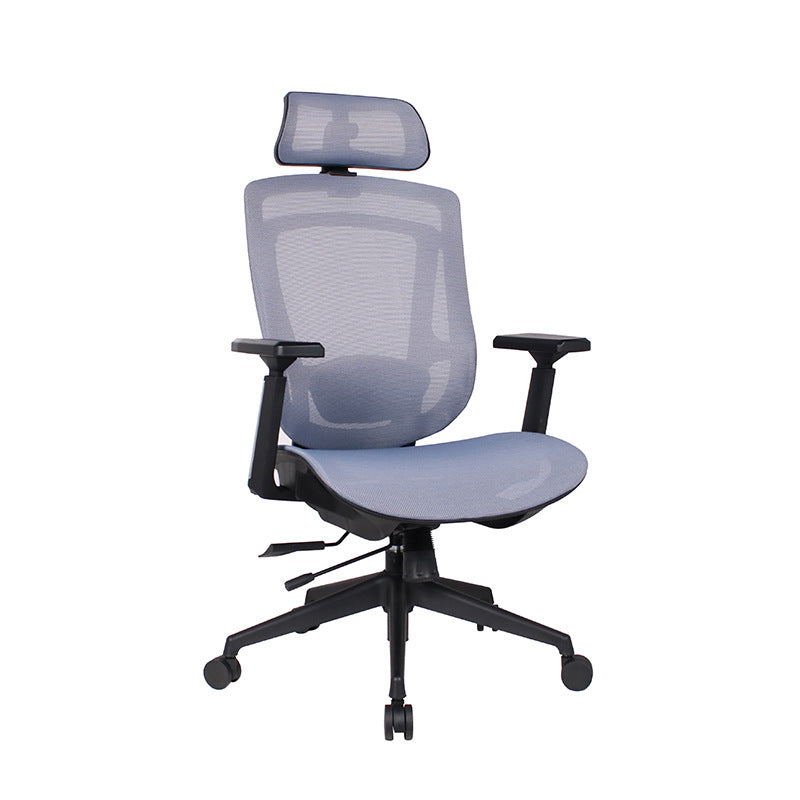 Modern Curved Mesh Metal Reclining Desk Chair with Headrest