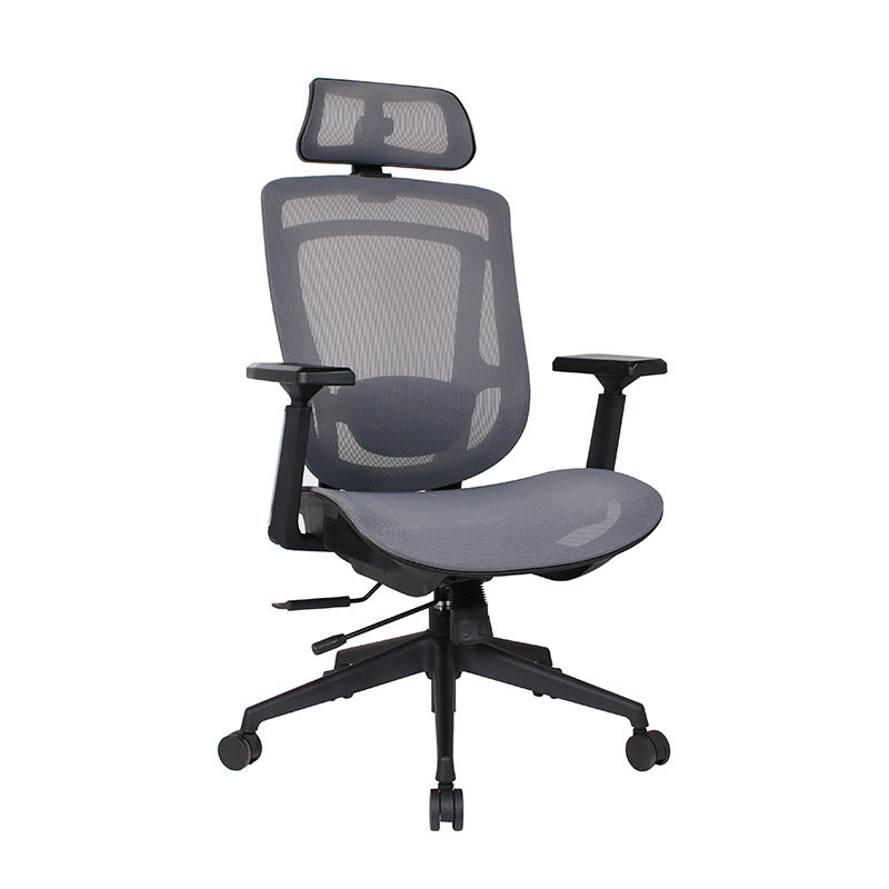 Modern Curved Mesh Metal Reclining Desk Chair with Headrest