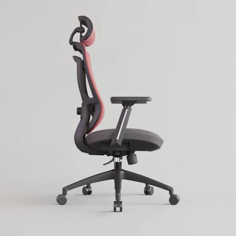Modern Curved Mesh Metal Reclining Desk Chair with Headrest