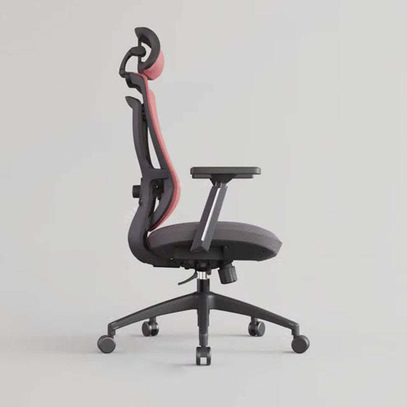 Modern Curved Mesh Metal Reclining Desk Chair with Headrest