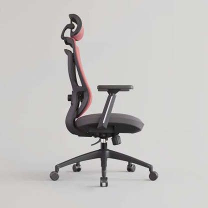 Modern Curved Mesh Metal Reclining Desk Chair with Headrest