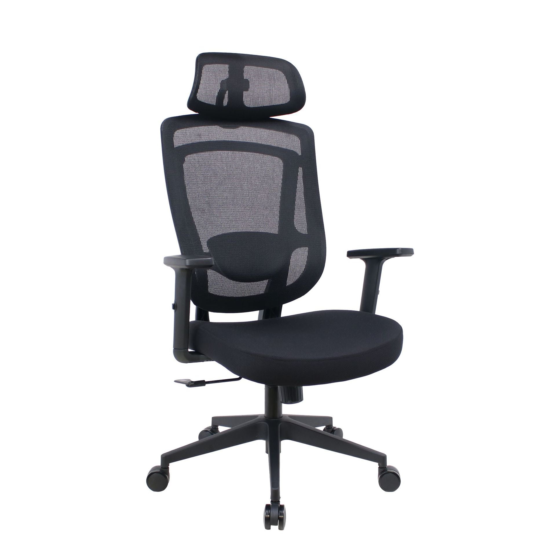 Modern Curved Mesh Metal Reclining Desk Chair with Headrest
