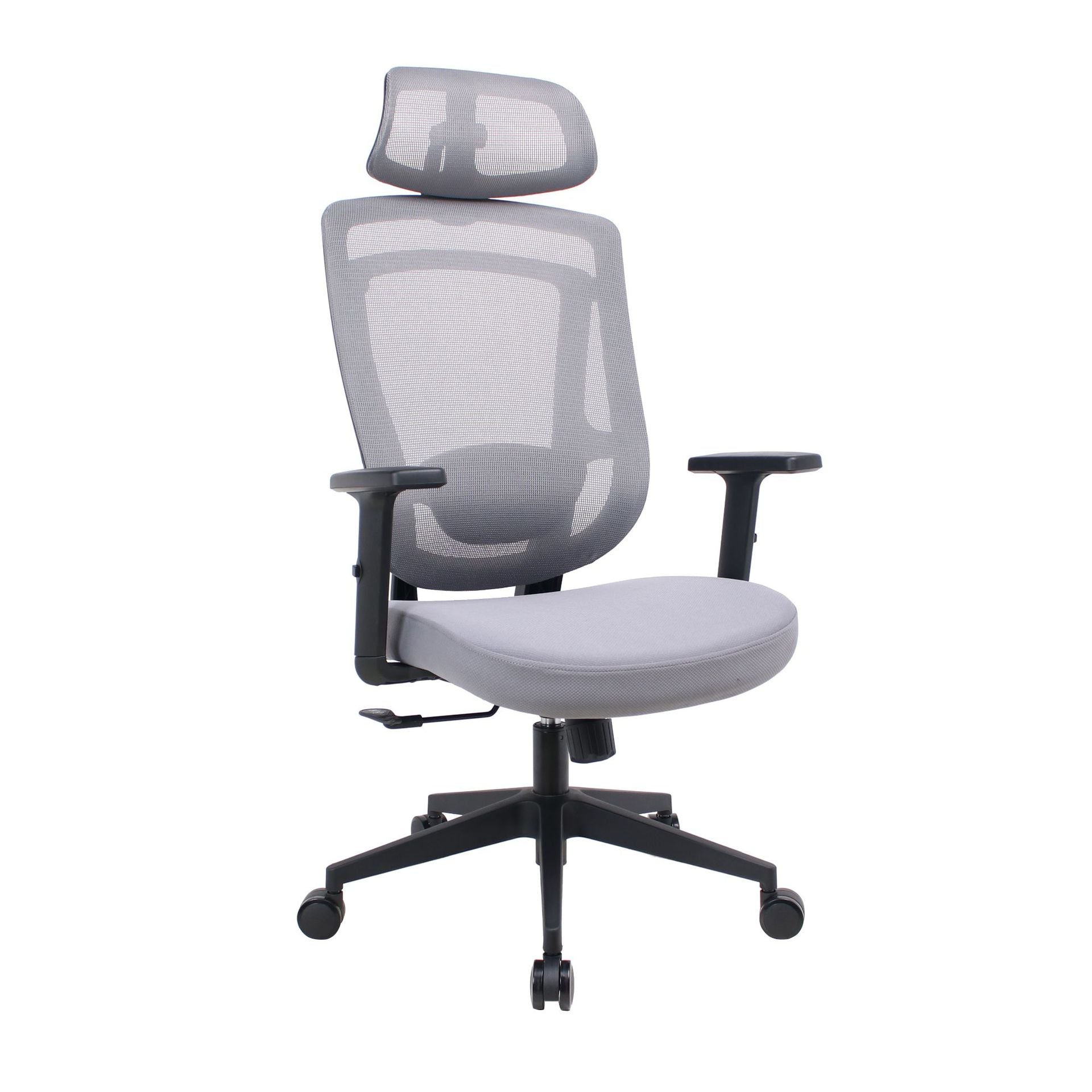 Modern Curved Mesh Metal Reclining Desk Chair with Headrest